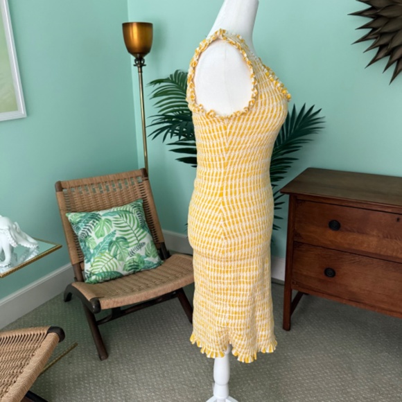 Anthropologie Akemi + Kin Smocked Yellow Sleeveless Dress with Ruffles - Picture 6 of 12